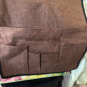 Brown throw for chair or sofa  with Pockets for remotes books etc